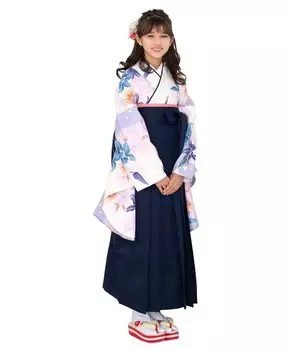 Graduation ceremony hakama easy to set hakama lower waist for elementary school girls Shion lily [KYOETSU] set, wear, 5-piece (kimono, hakama,