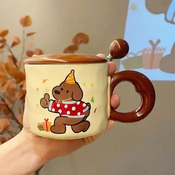 Graduation Gift Souvenir Girl Ceramic Mug Puppy Water Cup Practical Coffee Cup Birthday Gift 301-400ml