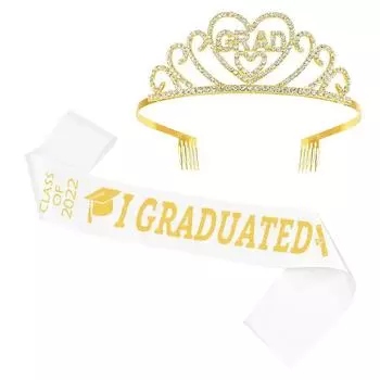 Graduation season ceremony ceremonial shoulder strap grad alloy crown bachelor s doctor adult hat graduation crown set