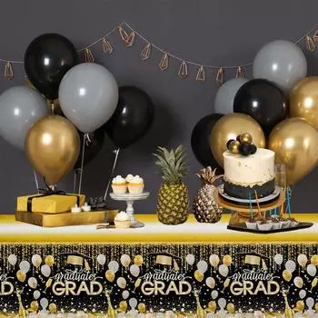 Graduation Tablecloths Graduation Party Decorations 137x274cm Plastic Disposable Table Cover for Congrats Grad Party Supplies