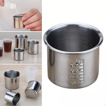 Градуированный медицинский стаканчик, больничный измерительный инструмент, многофункциональный, нержавеющая сталь 40 ml