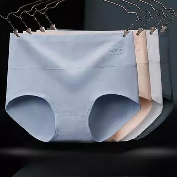 Графен антибактериальное женское нижнее белье из чистого хлопка нижнее белье для живота с принтом нижнее белье с высокой талией для женщин трусики M