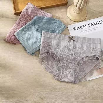 Графен бесшовные дышащие кружевные трусы средней талии плюс подтяжка бедер утягивающие женские треугольные трусики XL красный