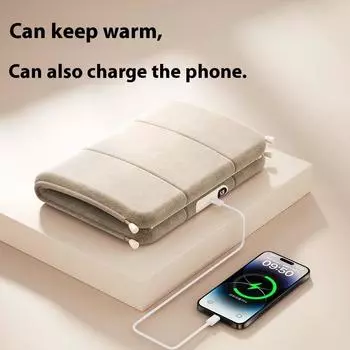 Графеновая грелка для рук, грелка для рук, внешний аккумулятор, два в одном, новый трансграничный цифровой дисплей, грелка для воды, плюшевая 5000mAh хаки