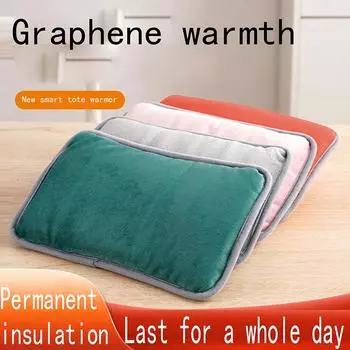 Графеновый нагревательный электрический обогреватель для рук, перчатки, сохраняющие тепло, портативный и многофункциональный, подключение через USB серый