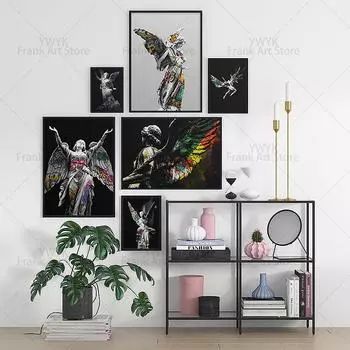 Граффити-арт Микеланджело Ренессанс Статуя Давида Картины на холсте Постеры и принты Настенные художественные картины для украшения дома Без рамки 21*30cm No Frame