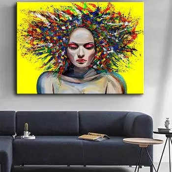 Граффити Art Novel Aabstract Женская картина на холсте, настенные художественные постеры, принты, настенные картины для гостиной, домашний декор стен 20x30cm