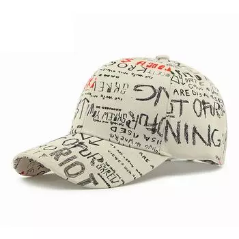 Graffiti Cap Men s Letter Printed Baseball Cap хаки