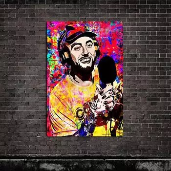 Граффити Хип-Хоп Рэпер Холст Картина Настенные Художественные Плакаты и Принты Современное Украшение Дома Настенные Картины для Домашнего Декора Комнаты 21X30 cm No Frame