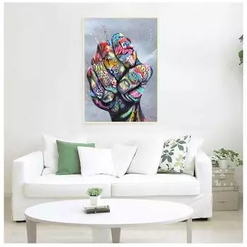 Граффити Искусство Холст Картина Кулак Вдохновение Плакаты и настенная гравюра Искусство 21cm30cm NoFrame