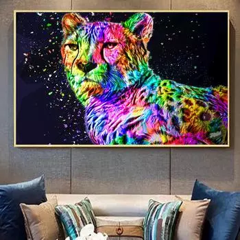 Граффити Искусство Лев Птицы Холст Картины Современные Стены Искусства Плакаты Печатает Настенные Панно для Гостиной Спальни Дома Куадрос Декор 20x30cm