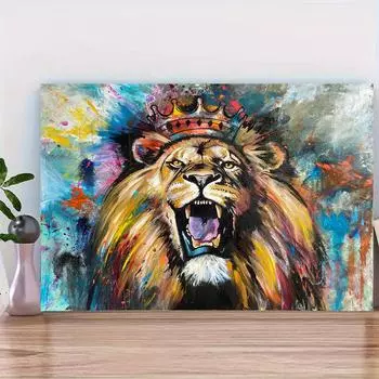 Граффити Львы Плакаты Современные Животные Холст Картина Картина Настенное Искусство Для Гостиной Украшения Дома 20x30cm