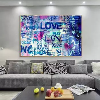 Граффити любовь плакат гостиная настенная живопись украшение дома 21cm30cm NoFrame