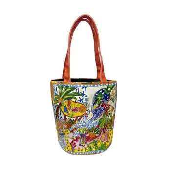 Граффити Масляная живопись Принт Холщовая сумка Большая вместимость Принт Тканевая сумка Ручная сумка Студенты A