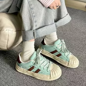 Граффити модные универсальные туфли на круглой платформе белого цвета женские новинка 2025 года весна и осень легкие повседневные спортивные туфли для сноуборда 35 жёлтый