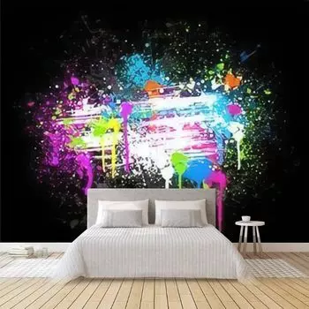Граффити настенная роспись брызги краски обои съемный большой размер 3D настенная наклейка гостиная спальня домашний декор 200 cm(W) x 140 cm(H)