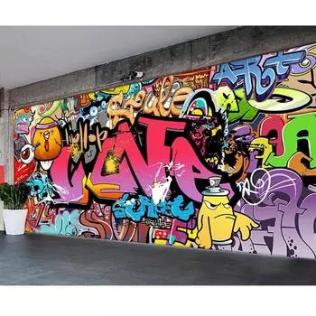 Граффити Настенные Красочные Обои с Граффити, Подходящие Для Спальни, Гостиной, Ресторана, Обои 200 cm(W) x 140 cm(H)