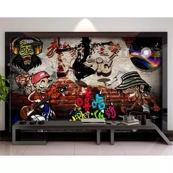 Граффити Обои Хип-хоп Стиль Фреска Домашнее Украшение Гостиная Спальня Фон 3d Обои 200 cm(W) x 140 cm(H)