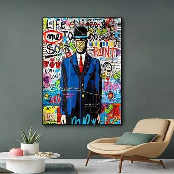 Граффити Поп Художник Плакат Деньги Картина Маслом Эстамп Абстрактная Поп Стена Современная Гостиная Украшения Дома 21cm30cm NoFrame