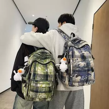 Мужской рюкзак с принтом граффити, женский рюкзак большой вместимости, школьный рюкзак для школьников синий