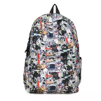 Граффити Принт Школьный Рюкзак для Старших Классов Мужской Дорожный Рюкзак Женский Рюкзак серый