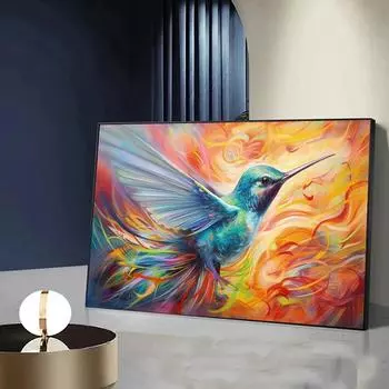 Граффити, ручная роспись, Колибри, художественный постер, печать высокой четкости, холст, картина, фрески с животными, декор для гостиной, стены без рамки 21*30cm