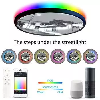 Граффити в виде лестницы под уличными фонарями. Умное приложение. Регулировка яркости и цветовая градация. Настенный светильник с красочной атмосферой. Ультратонкий настенный светильник для защиты глаз. wide voltage 110-220V