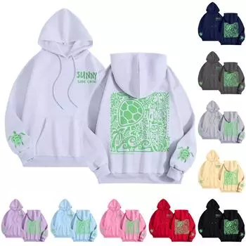 Графические толстовки с капюшоном для женщин Милый пуловер с длинным рукавом Опрятные толстовки с капюшоном с принтом букв Осень-зима L бежевый