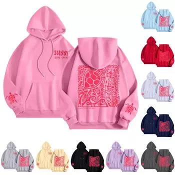 Графические толстовки с капюшоном для женщин Милый пуловер с длинным рукавом Опрятные толстовки с капюшоном с принтом букв Осень-зима L бежевый