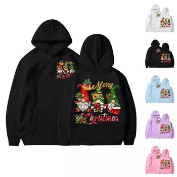 Графические толстовки с капюшоном для женщин Милый пуловер с длинным рукавом Опрятные толстовки с капюшоном с принтом букв Осень-зима S