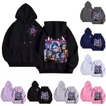 Графические толстовки с капюшоном для женщин Милый пуловер с длинным рукавом Опрятные толстовки с капюшоном с принтом букв Осень-зима L чёрный