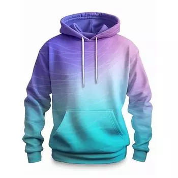 Графический цветной блок Мужская мода 3D принт толстовки с капюшоном с длинным рукавом с принтом передний карман весна & осень толстовка с капюшоном S