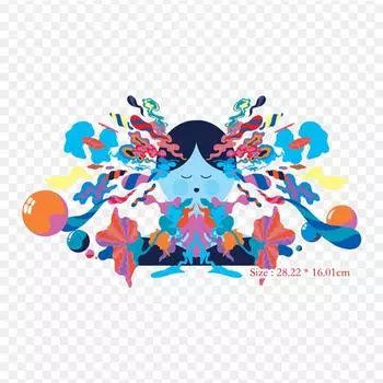 Графический дизайн Психоделия Психоделические наркотики Утюг на теплопередаче Печать Виниловые нашивки Наклейка для одежды DIY Аппликации Моющиеся нашивки