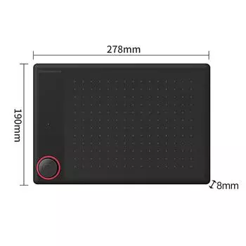 Графический планшет 10moons G30, цифровой планшет для рисования с рабочей зоной 7*5 дюймов, 8192 уровнями давления чёрный