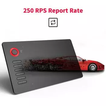 Графический планшет VEIKK A15 с чувствительностью 8192, ручка без батареи, 12 горячих клавиш, 10x6 дюймов, 250 об/с синий