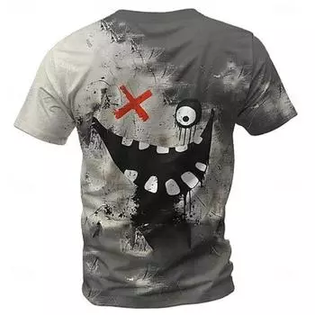 Графический рот гримаса Модельер Athleisure Мужская футболка с 3D принтом Футболка для уличного спорта Футболка на открытом воздухе S