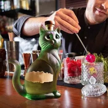 Графин для бутылки виски «Кот» для любителей виски, уникальная бутылка для хранения бурбона, забавный подарок для мужчин, пап, украшение для бара