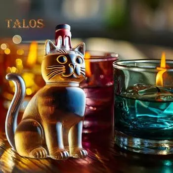 Графин для виски «Кошка» на 10 унций, стеклянная бутылка в форме кошки с пробкой, декоративный графин для хранения спиртных напитков, подарок любителям виски и любителям кошек A