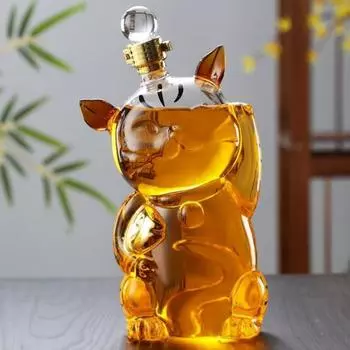Графин для виски «Кошка» объемом 1000 мл, уникальный стеклянный графин для виски, украшение для бара, шикарный аксессуар для бара, подарок для любителей виски 1pc
