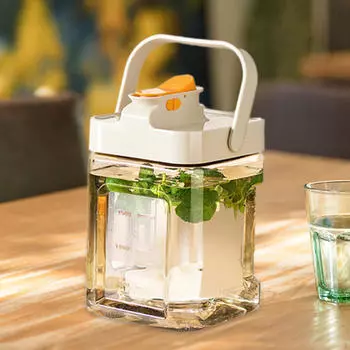 Графин с холодной водой, кувшин для напитков, большой 2,3 л, прозрачный диспенсер для напитков Сангрия, кувшин для вечеринок белый