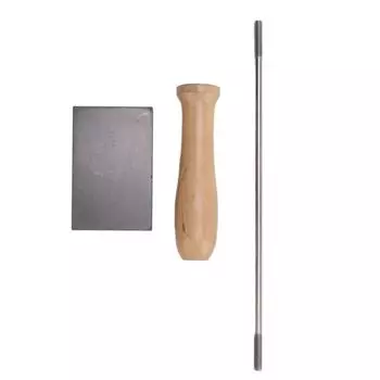 Графитовый блок слитков с деревянной ручкой, стеклянный инструмент для лампворкинга, графитовая форма высокой чистоты для