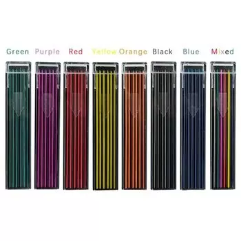 Графитовый грифель 2,0 мм, стираемый цветной грифель для карандашей, автоматический сменный карандаш, принадлежности для рисования синий