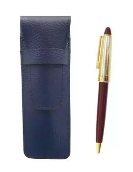 Grain Leather Pen Case Blue Neo Holi Gold Processing Retro Ballpoint Pen Set Red 2-Pack D-800 SASL-800B-R-2