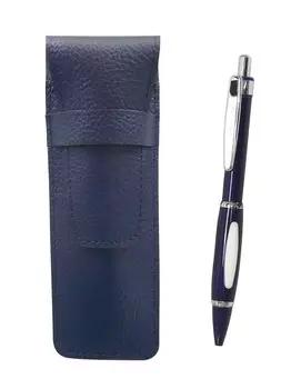 Grained Leather Pen Case Blue Metal Scorpion Shocking Ballpoint Pen Set Blue SASL-B989A-L