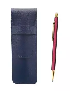 Grained Leather Pencil Case Blue All Metal Metallic Wine Robust Hexagon Ladies Mechanical Pencil Set SASL-A6S