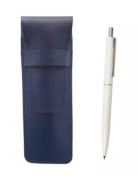 Grained leather pencil case blue AP150 1965 reprint edition Ladies mechanical pencil set with knock type metal clip White SASL-AP150S-W