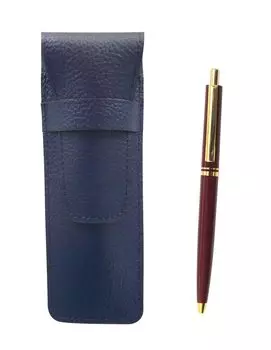 Grained Leather Pencil Case Blue AP300 1965 Reproduction Knock Type Metal Clip Ballpoint Pen Set Red 2-Pack SASL-AP300B-R-2