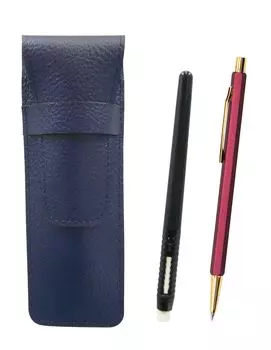 Grained leather pencil case blue eraser black and all metal metallic wine sturdy hexagonal ladies mechanical pencil set pen-shaped SASLMC46B-A6S