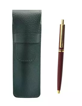 Grained leather pencil case moss green AP300 1965 reprint knock type metal clip ballpoint pen set red SASMG-AP300B-R