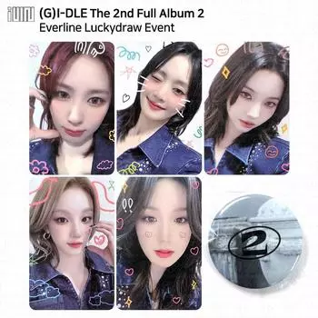(грамм)I-DLE G-IDLE 2-й полный альбом 2 Две фотокарточки с каракулями Everline Online Lucky Draw Miyeon - Everline